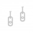 Messika 18K White Gold Rhodium Plated So Move Open Diamond Pave Drop Earrings