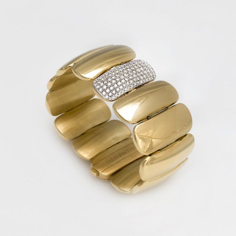 Chimento 18k yellow gold Double Join bracelet with diamonds weighing 1.81 carats total weight