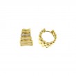 Chimento 18k two tone gold Bamboo style earrings with diamond weighing 0.13 carat total weight