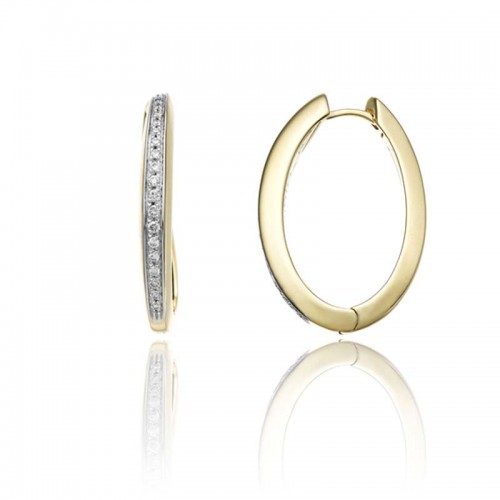 Chimento 18k yellow gold Stretch Volta hoop earrings with diamonds weighing 0.32 carat total weight