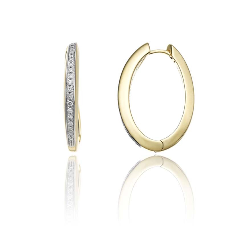 Chimento 18k yellow gold Stretch Volta hoop earrings with diamonds weighing 0.32 carat total weight