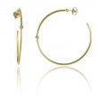 Chimento 18k yellow gold Bamboo Flirt large hoop earrings with diamonds weighing 0.20 carat total weight