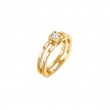 18K Yellow Gold Le Cube Diamant Square Two-Row Ring