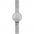 Chopard Happy Diamonds 18k white gold MOP dial 106 diamonds = .68 ct fc 7 diamonds = .35 ct fc (moving) on a leather strap with 18k white gold deployement buckle