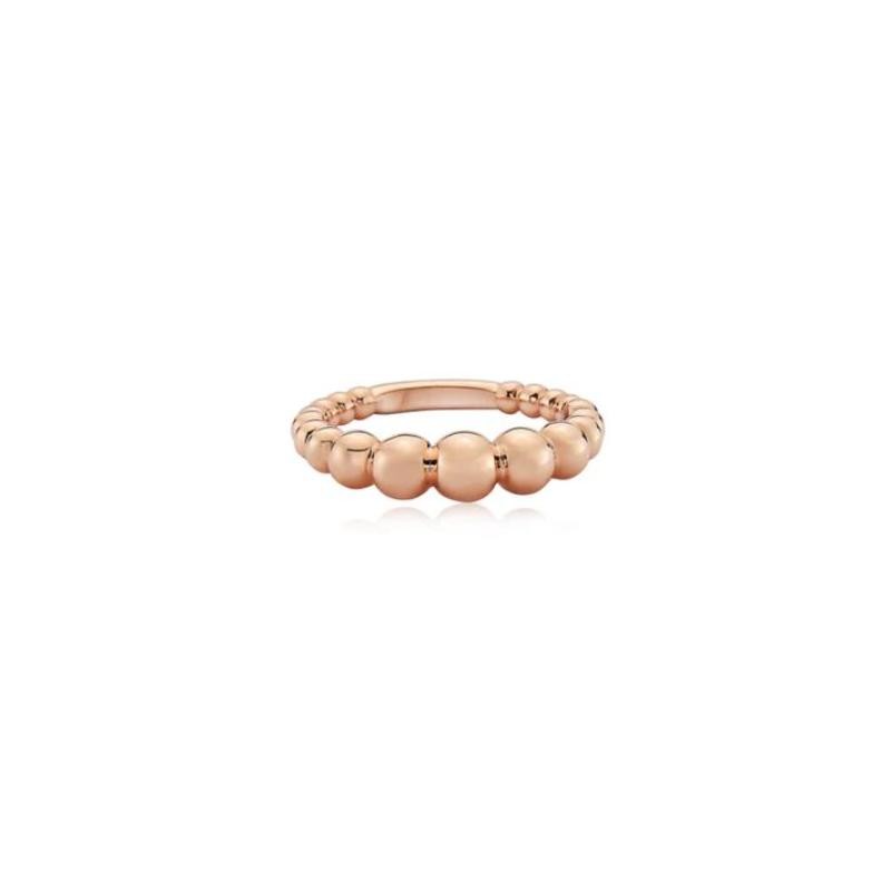 18K Rose Gold Bubble Tapered Stackable Ring