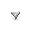 18K White Gold Rhodium Plated Precious Pastel Double V Ring