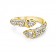 18K Yellow Gold Precious Pastel Bypass Ring
