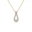 18K Yellow Gold Diamond Horseshoe Pendant Necklace