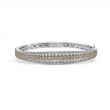18K White Gold Rhodium Plated Diamond Saddle Bracelet