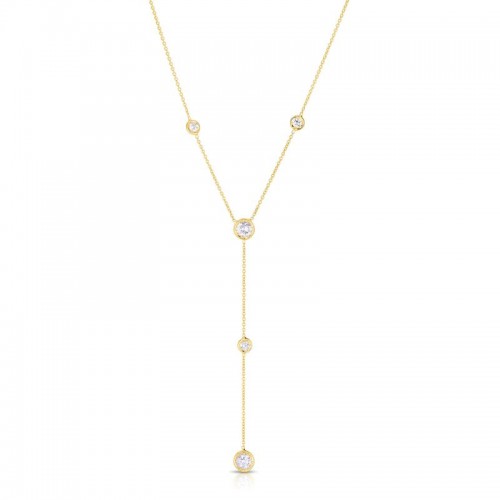 Roberto Coin 18K Yellow Gold Necklace With 5 Diamond Stations