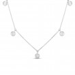 Roberto Coin 18 Karat White Gold Five Diamond Drop Station Necklace