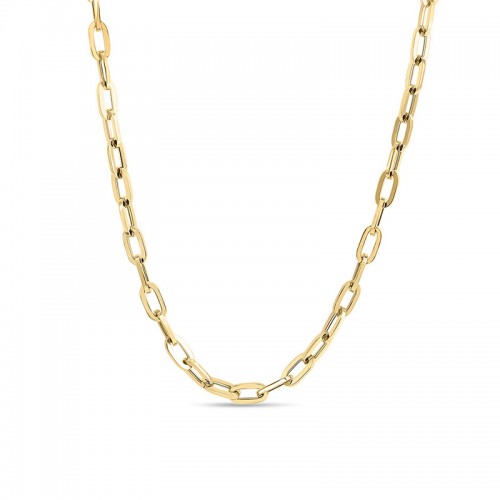 Roberto Coin 18K Yellow Gold Designer Gold Classic Oro Paper Clip Link Necklace