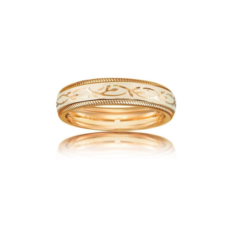 Wellendorff Vanilla Fantasy ring, 18k yellow gold with diamond weighing 0.01 carat, cold enamel, spinning