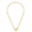 18K Yellow Gold Menottes R15 Interlocking Necklace