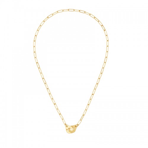 18K Yellow Gold Menottes R10 Interlocking Chain Necklace