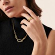 18K Yellow Gold Semi-Paved Maillon Necklace