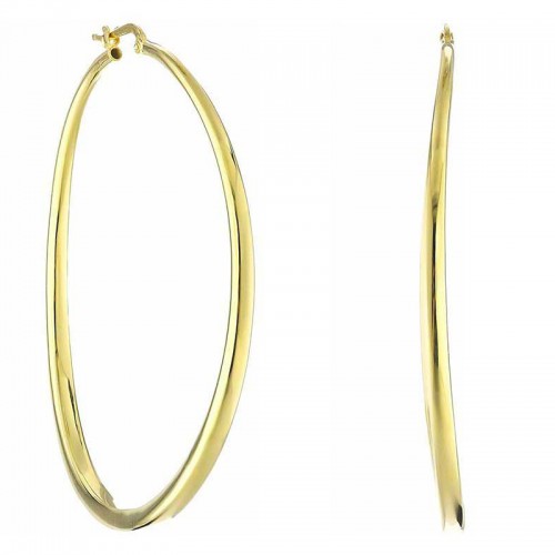 Roberto Coin 18K yellow gold large tapered hoop earrings, 60mm