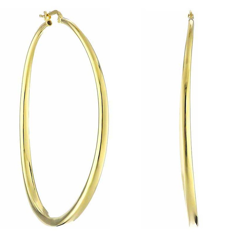 Roberto Coin 18K yellow gold large tapered hoop earrings, 60mm