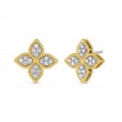 Roberto Coin 18 Karat Yellow Gold Princess Flower Medium Stud Earrings With Diamonds