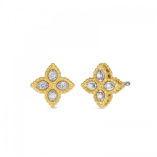 Roberto Coin 18K Gold Small Stud Earrings With Diamonds
