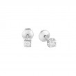 18K White Gold Rhodium Plated Le Cube Diamant Large Cube Stud Earrings