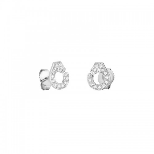 18K White Gold Rhodium Plated Menottes R7.5 Stud Earrings