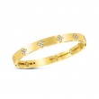 Roberto Coin 18 Karat Yellow Gold Verona Medium Width Diamond Accent Bracelet