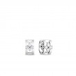 Roberto Coin 18K White Gold Rhodium Plated Love In Verona Diamond Huggie Hoop Earrings