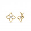 Roberto Coin 18K Yellow And White Rhodium Plated Cialoma Small Diamond Flower Earrings