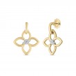 Roberto Coin 18K Yellow And White Rhodium Plated Cialoma Diamond Flower Drop Earrings