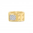 Roberto Coin 18Kt Gold 2 Row Square Ring Of Diamonds