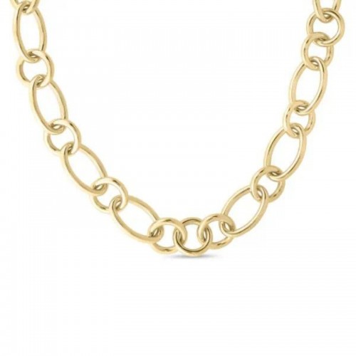 Roberto Coin 18K yellow gold oval and round link chain necklace, 18