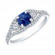 Norman Silverman 18K White Gold Rhodium Plated Sapphire And Diamond Ring