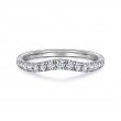 Gabriel & Co 18K White Gold Rhodium Plated Contemporary Curvefrench Pave Halfway Diamond Band