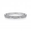 Gabriel & Co 18K White Gold Rhodium Plated Victorian Diamond Station Stackable Anniversary Band