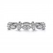 Gabriel & Co 18K White Gold Rhodium Plated Victorian Vintage Inspired Marquise And Round Station Diamond Eternity Band