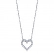 Bachendorf's 18K white gold rhodium plated small diamond heart pendant