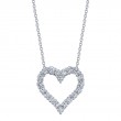 Bachendorf's 18K white gold rhodium plated medium open heart diamond pendant