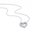Bachendorf's 18K white gold rhodium plated medium open heart diamond pendant