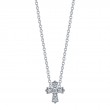 Bachendorf's 18K white gold rhodium plated baby diamond cross pendant