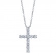 Bachendorf's 18K white gold rhodium plated diamond cross pendant
