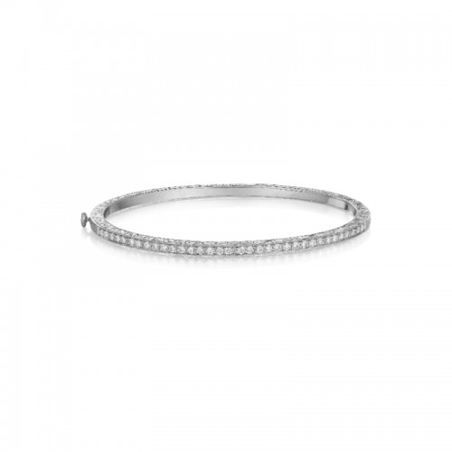 Penny Preville 18K White Gold Rhodium Plated Classic Bangle