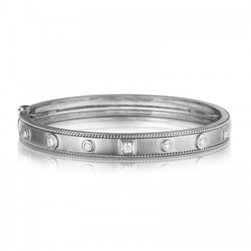 Penny Preville 18K White Gold Rhodium Plated Classic Bangle