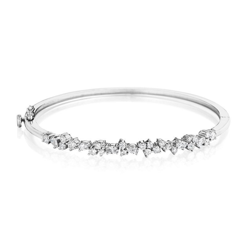 Penny Preville 18K White Gold Rhodium Plated Star Dust Bangle