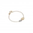 Marco Bicego 18K yellow and white gold Lunaria bracelet with diamonds weighing 0.20 carat total weight