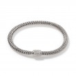 Classic Chain 5mm Bracelet in Silver with Diamonds (M)