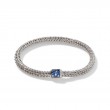 Classic Chain 5mm Bracelet in Silver with Blue Sapphire (M)