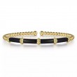 Gabriel & Co 18K Yellow Gold Bujukan Beads Split Cuff Bracelet