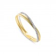 Marco Bicego 18K white gold Masai three strand diamond bracelet with round diamonds weighing 1.14 carats total weight