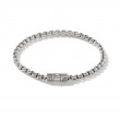 John Hardy sterling silver Classic Chain box chain bracelet, 4mm bracelet with pusher clasp, size M